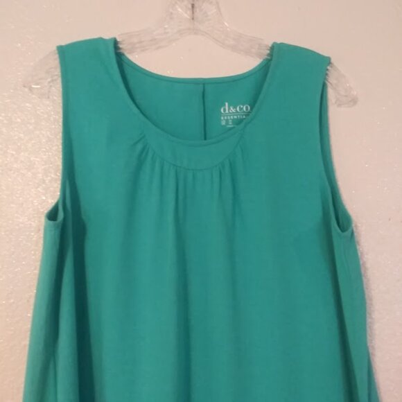 Denim & CO women's size M turquoise blue sleeveless blouse - Picture 2 of 12
